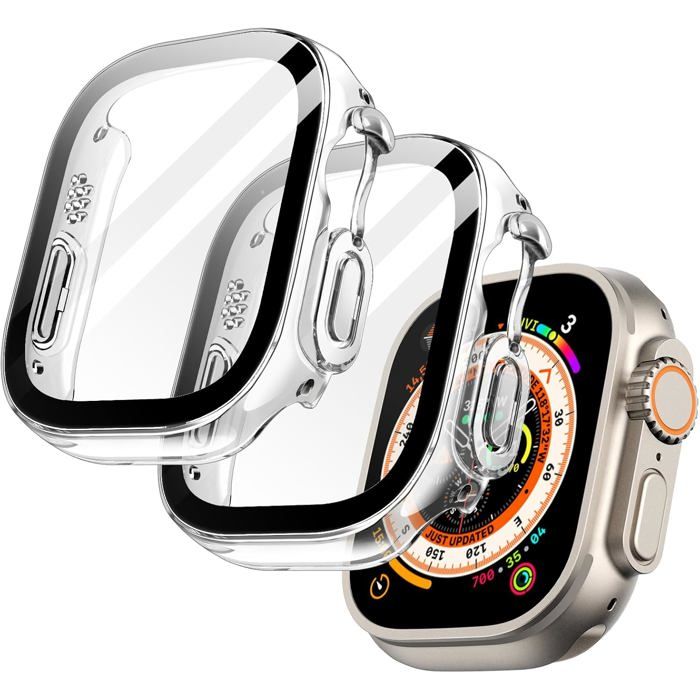 Coque Avec Protection Écran Pour Apple Watch Ultra 3/2/1 49Mm Étui De Protection Complète Film En Verre Trempé Intégré Haut[F252]