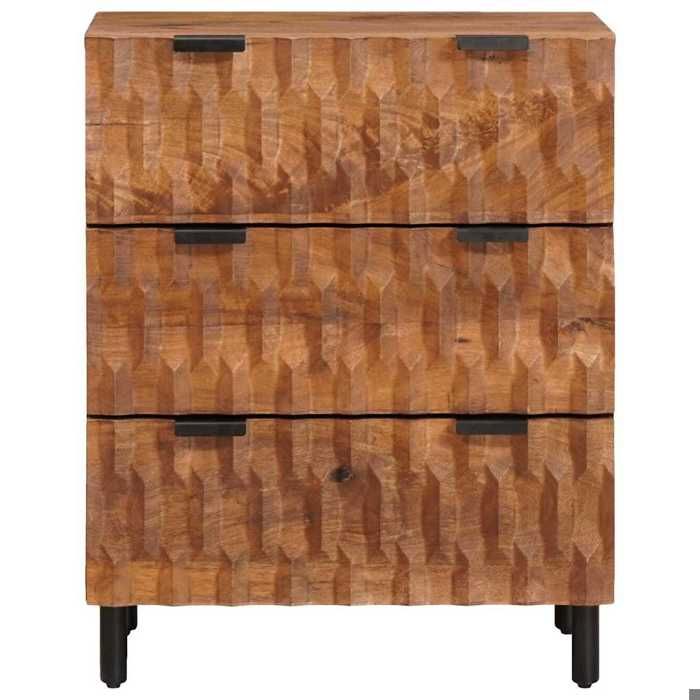 Meuble Rangement - HAOSHOP - Buffet 2 pcs Finition Acacia Brun 60 x 33 x 75 cm&01_29324