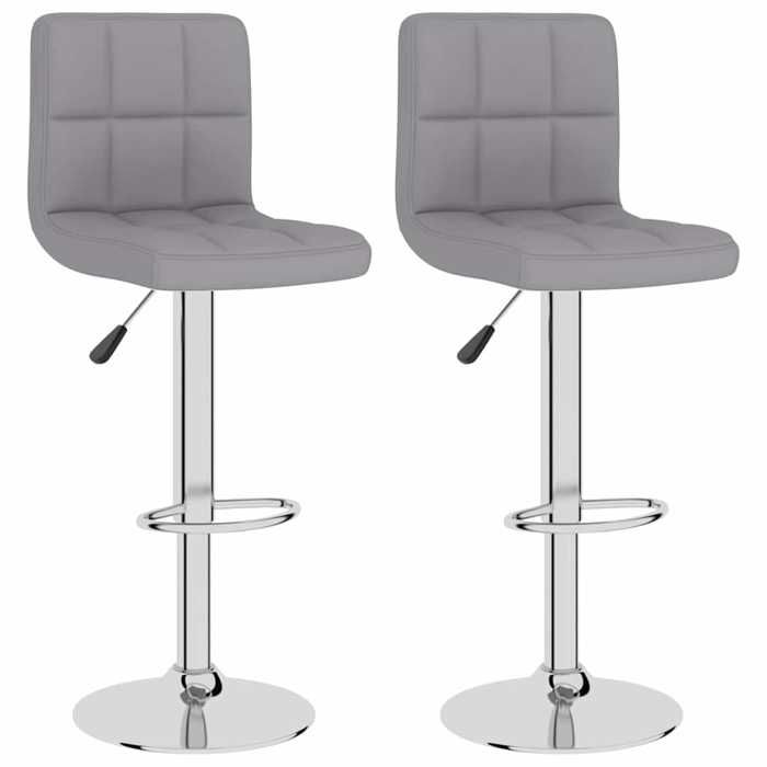 Gris Tabourets de bar lot de 2 gris clair tissu - Fauteuil/Chaise LV5216