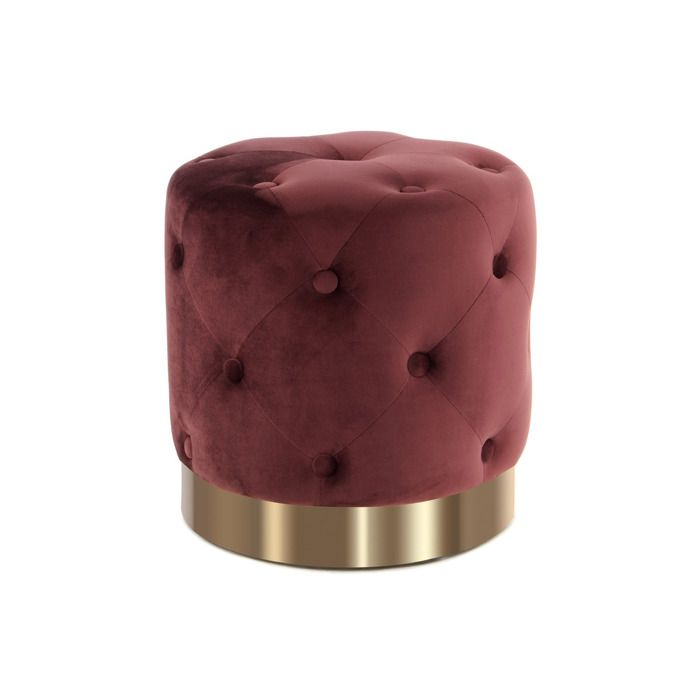 Pouf de rangement Piano en velours bordeaux et or - Réf. VK8053404751018