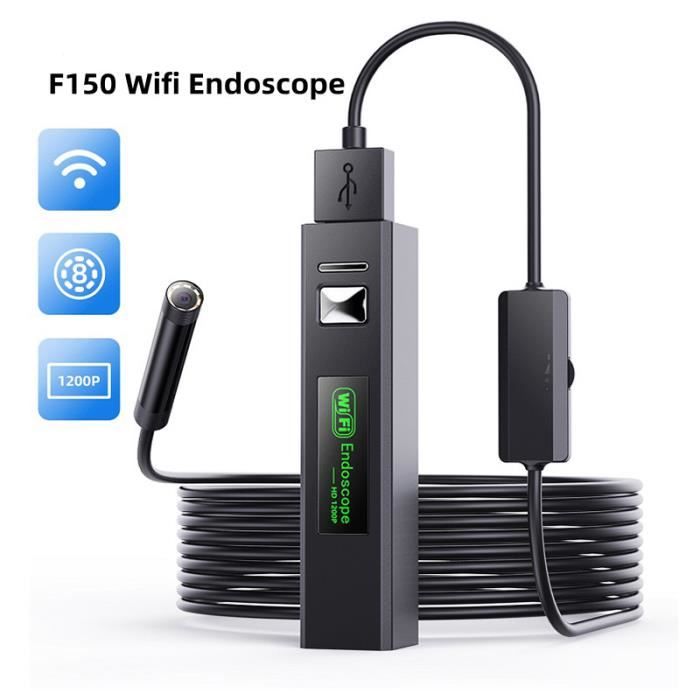 2M Fil molle Caméra endoscopique WiFi HD 1200P F150, 8MM, 8led