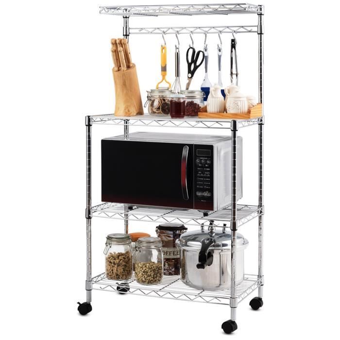 Etagere De Micro Ondes A Roulettes Rangement Cuisine Pour Epices