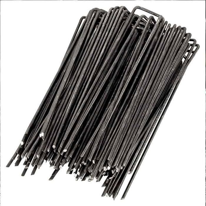 Tissus de Paysage 15 cm de Longueur Acier Galvanis/é,pour la Fixation des Tissus Anti Mauvaises Herbes Imperm/éables ASelected Lot de 200 Piquets de Fixation pour Jardin en Forme de U 2,5 mm
