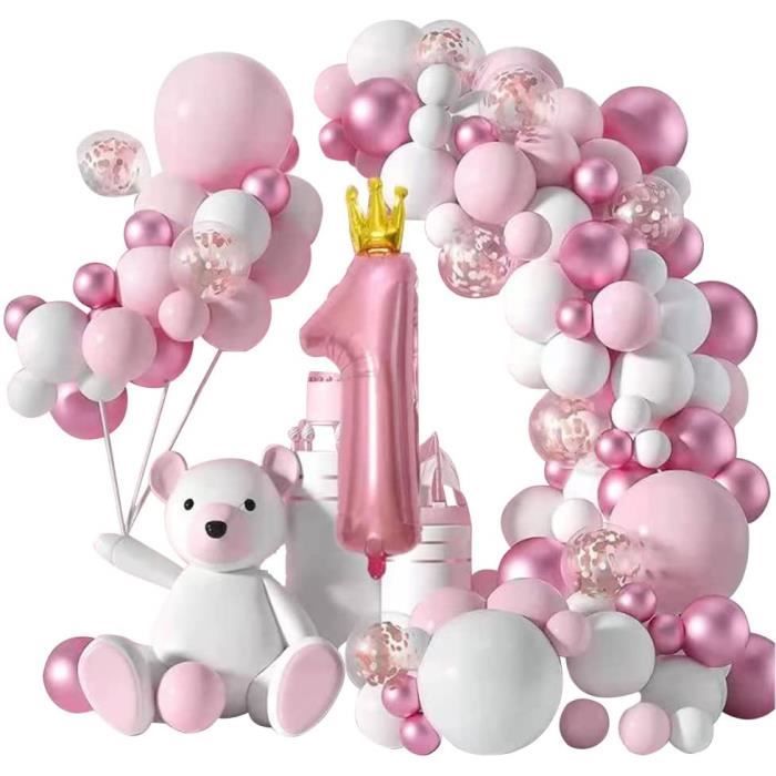 1 âge Anniversaire Fille Ballon, La première anniversaire rose