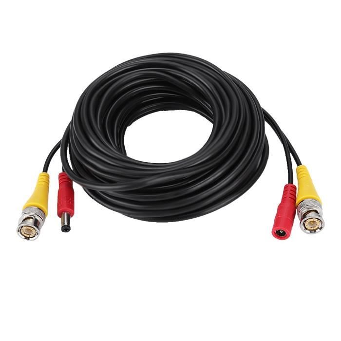 Cable D Extension De Camera De Securite Bnc Dc Pour Cable D Alimentation Video Cctv Cordon Noir 20m Achat Vente Cable Donnee Industrie Cable D Extension De Camera Cdiscount