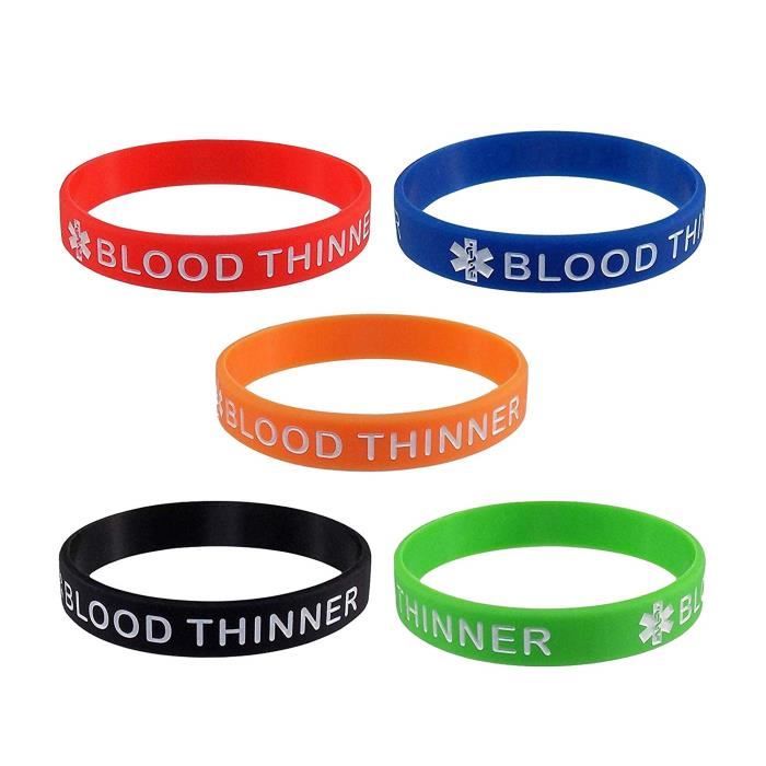 Bracelet ZGILT 5 Pack Silicone Medical Alert Emergency Wristbands Achat Vente bracelet gourmette Bracelet 5 Pack Silicone Mixte Adulte Cd