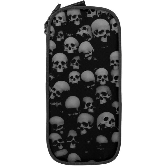 Hobbspring – Housse De Livre à Fermeture éclair – 34 X 24 Cm – Motif Tête De Mort Et Roses – Polyester Imperméable