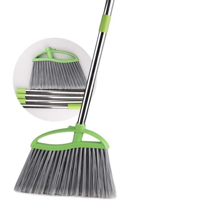 Balai De Jardin Extérieur Très Résistant 163cm - Manche Télescopique Poils Rigides 45,7cm