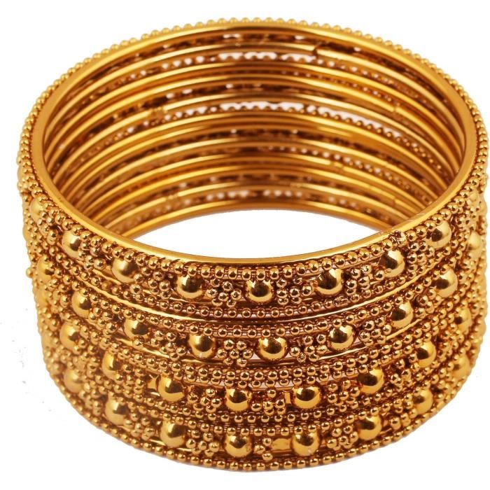 New Golden Bangle Collection Indian Bollywood Beautifully Hammered ...