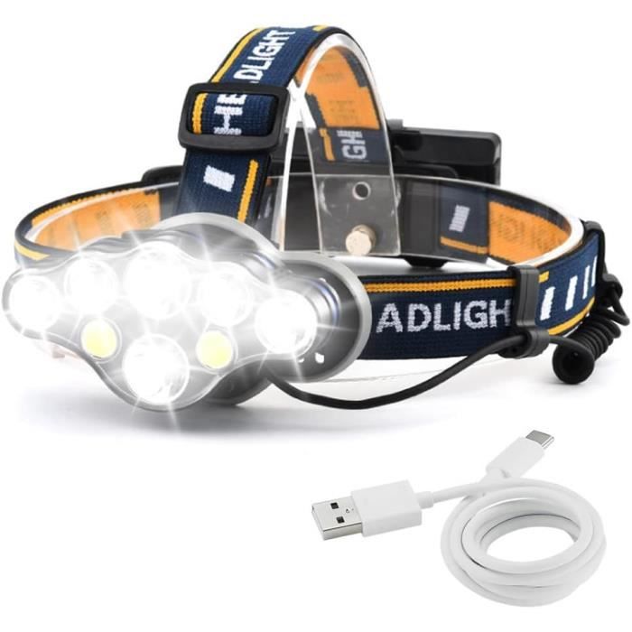 Lampe Frontale Rechargeable, Super Lumen 18000, 8 Modes D'Éclairage Led, Lampe  Frontale Puissante Lampe De Mains-Libres Pour [H358] - Cdiscount Sport