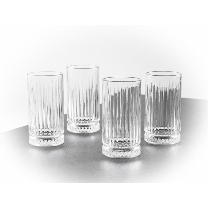 Set De 4 Verres à Gin Tonic Spiegelau - 625 Ml, Cristal Fin - Design à Rainures Verticales, Lave-vaisselle