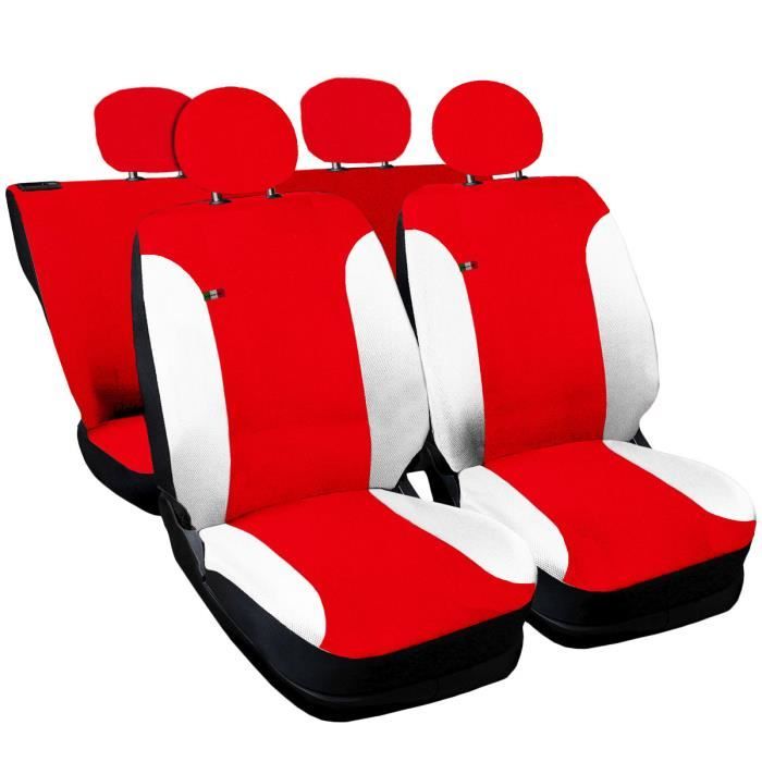 Lupex Shop Housses de siège auto compatibles pour 500 Rouge Blanche