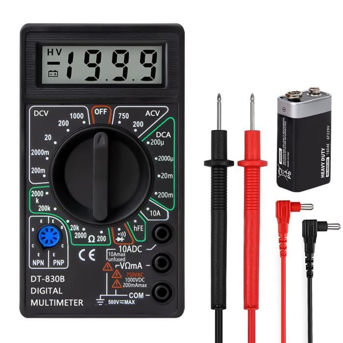 Multimètre digital voltmètre ampèremètre ohmmètre testeur électrique  numérique 