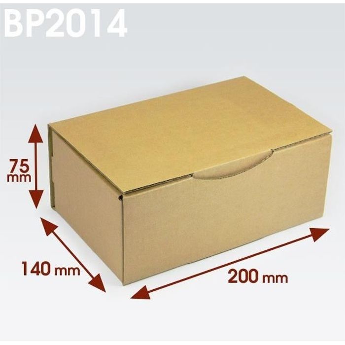 Lot de 5 Bo/îtes postales brunes 200x140x75 mm
