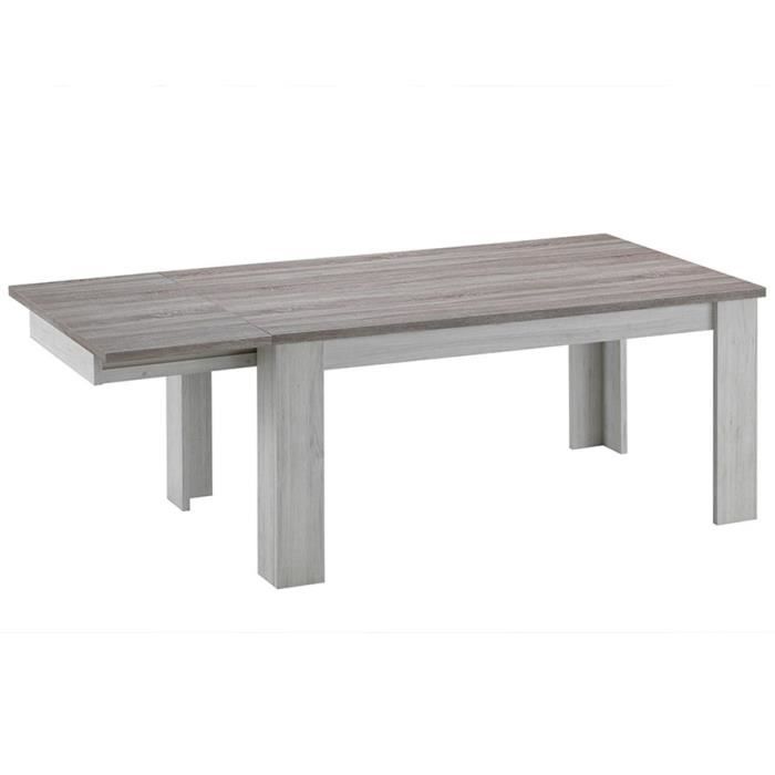 Table Avec Rallonge Couleur Chene Clair Et Marron Emy Gris L 170 X
