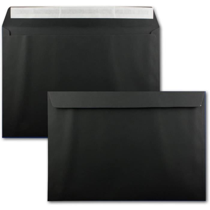 Lot de 10 grandes enveloppes - XXL - DIN C4 - Noir \u2013 22,9 x 32,4 ...