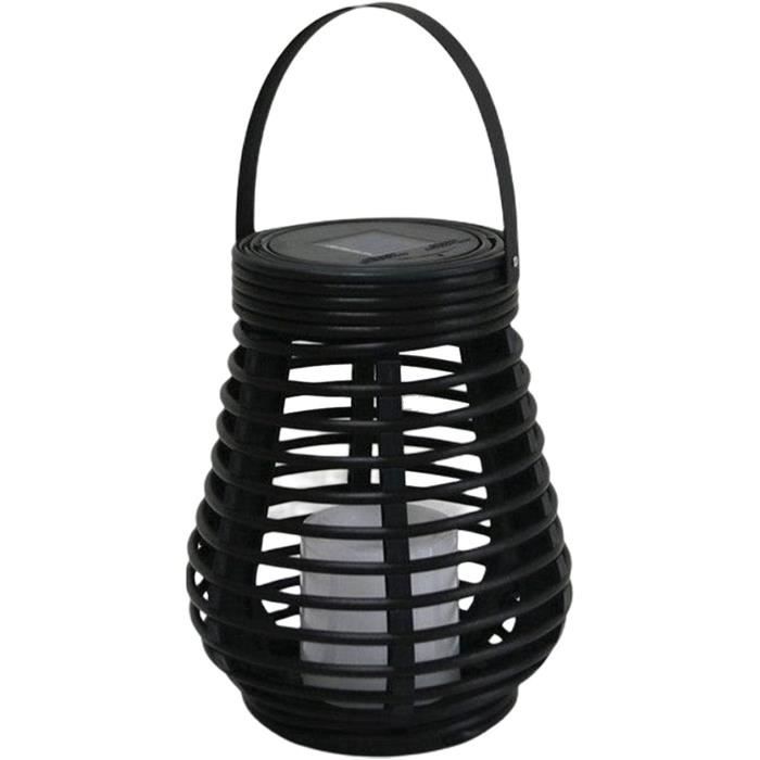 Lanterne solaire ajourée LED (H18,5 cm) Effet flamme Blanc chaud