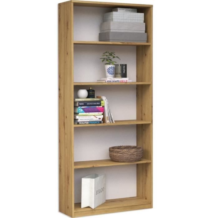 Étagère/Bibliothèque - R60 - Chêne Artisan - 60x30x182 cm - Meuble de bureau classique