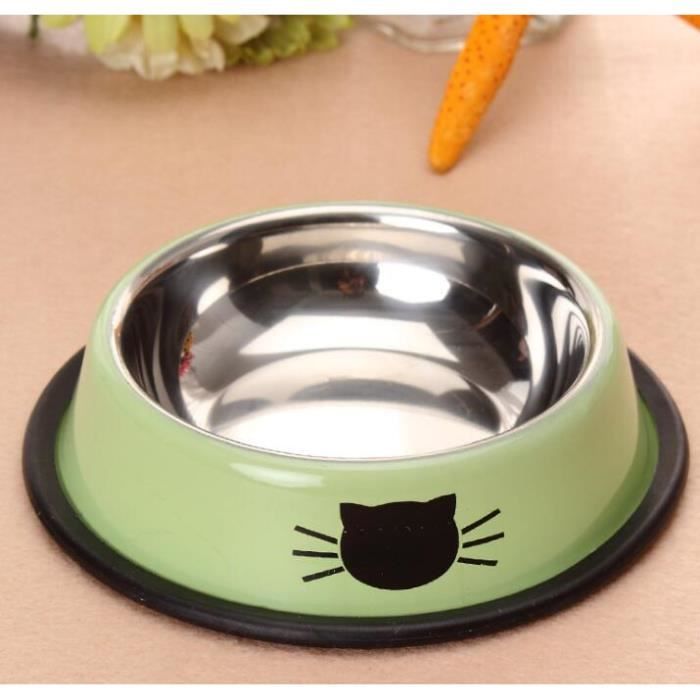 Lot De 3 Bol Chat Pour Animaux De Compagnie Bol D Eau En Acier Inoxydable Gamelle Pour Chats Avec Antiderapant Caoutchouc Vert Cdiscount