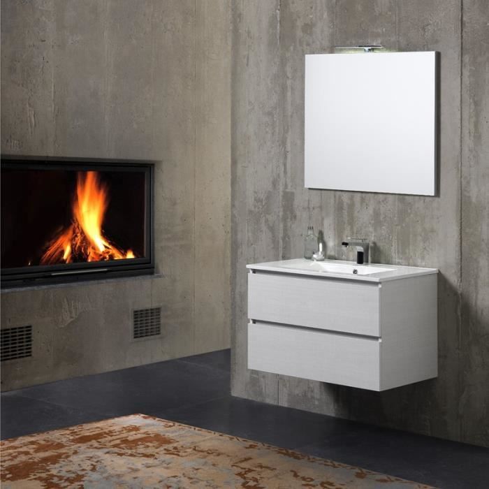 Meuble Salle De Bain Ceramique 80 Cm Evier Avec Modele Berlin Led Light Achat Vente Meuble Vasque Plan Meuble Salle De Bain Cdiscount