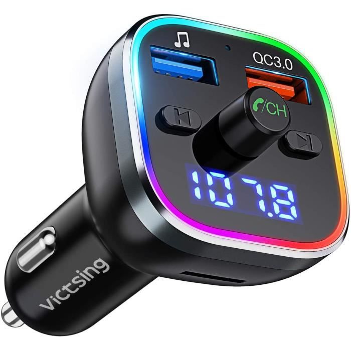 Transmetteur FM Bluetooth - V5.0 - QC3.0 - Double USB - Allume-cigare -  Cdiscount Auto