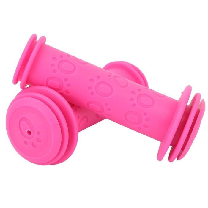 Poignées de guidon pour enfants - QIILU - Vélo loisir - Rose - Antidérapantes - Durables