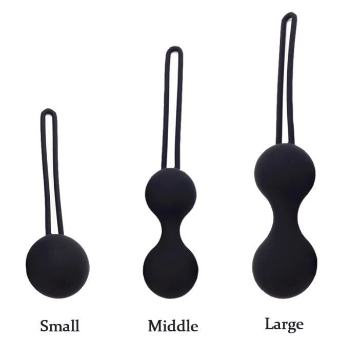 Boules de Geisha,Le vagin magnétique de boule de Kegel de Silicone de  catégorie comestible serrent l'exercice - Type Black - Middle