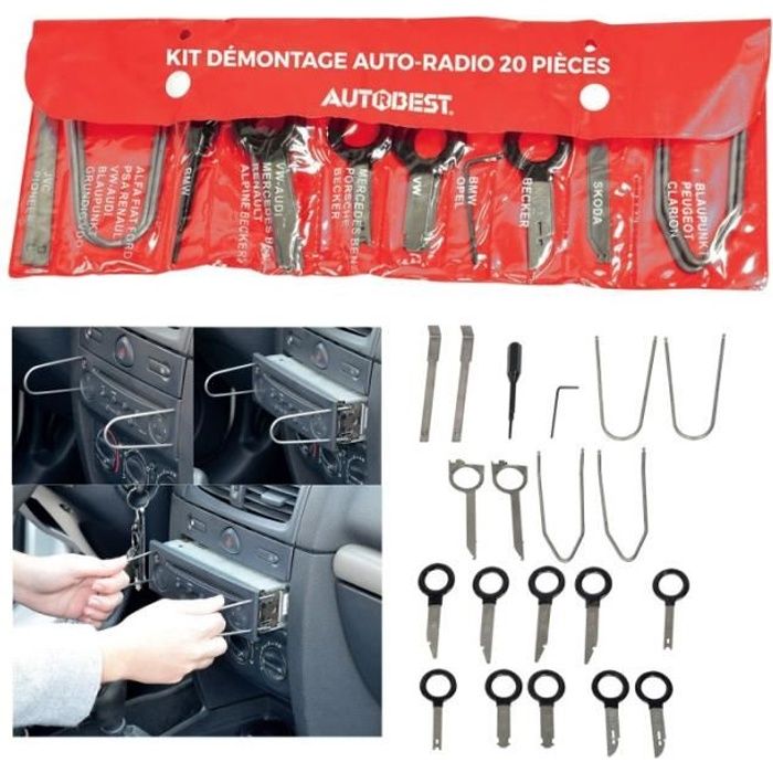 Generic Kit d'outils de démontage d'autoradio,outil de réparation  automatique à prix pas cher