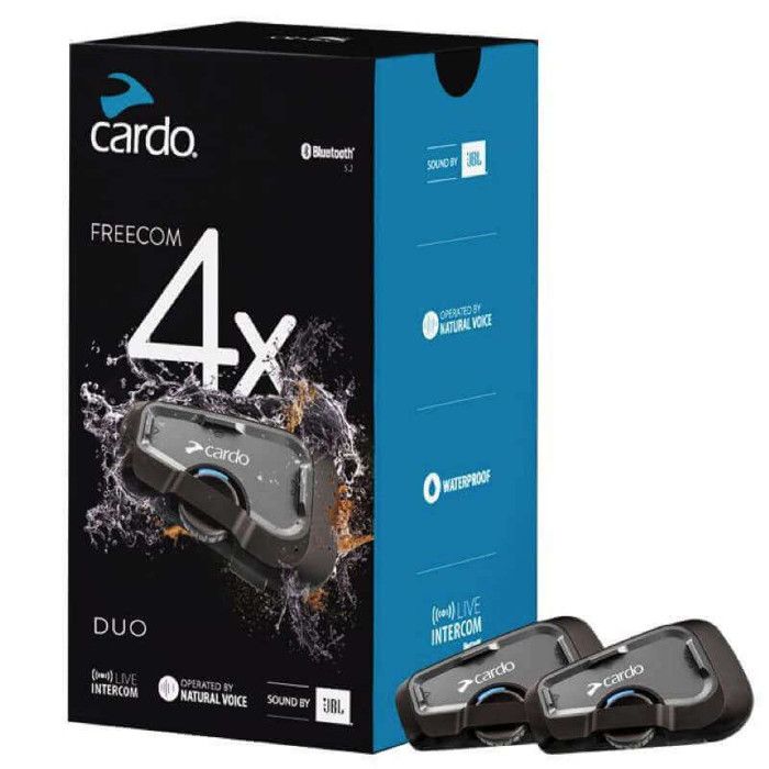 Intercom Bluetooth - Cardo - Freecom 4X Duo - 2 modules - Étanche - Son ...