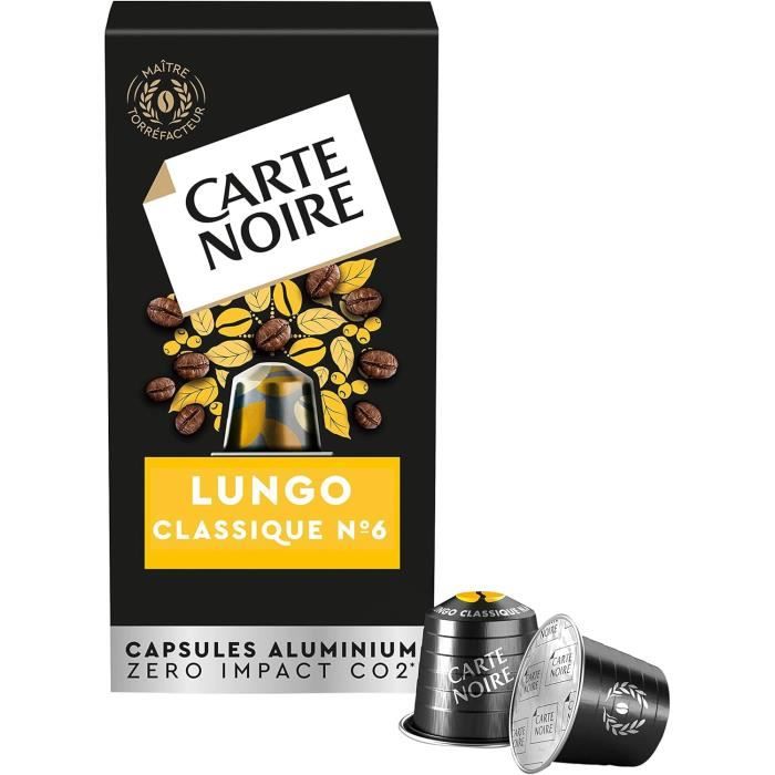 LOT DE 4 - CARTE NOIRE - Lungo Classique N°6 Café Compatibles Nespresso -  boite de 10 capsules - 50 g - Cdiscount Au quotidien