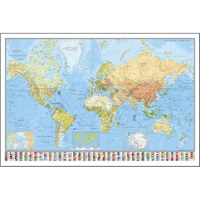 Poster De La Carte Du Monde Allemand Statut Actuel Cdiscount Maison