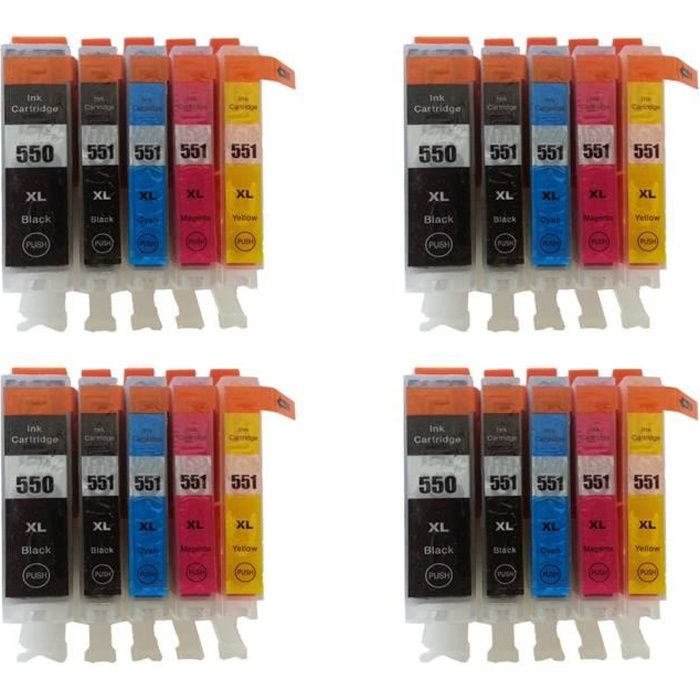 20 ColourDirect Cartouches d'encre Pour Canon CLI-551XL PGI-550XL ...