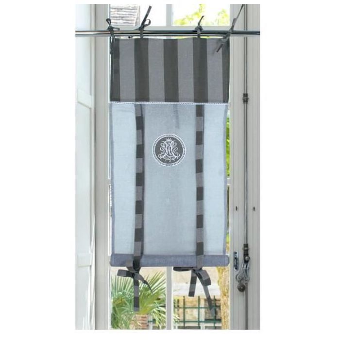 Rideau Enrouleur Autrefois - Lin Brodé 45x60cm, Style Campagne, Pour Cuisine/salle De Bain