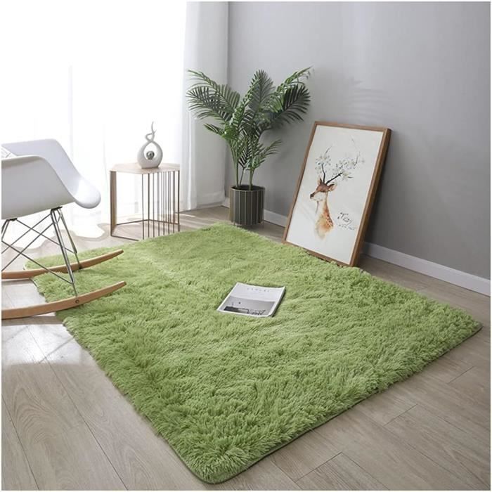 Tapis De Sol Velours Cristal Vert 40x60cm - Antidérapant, Lavable, Parfait Pour Chambre Ou Salon !
