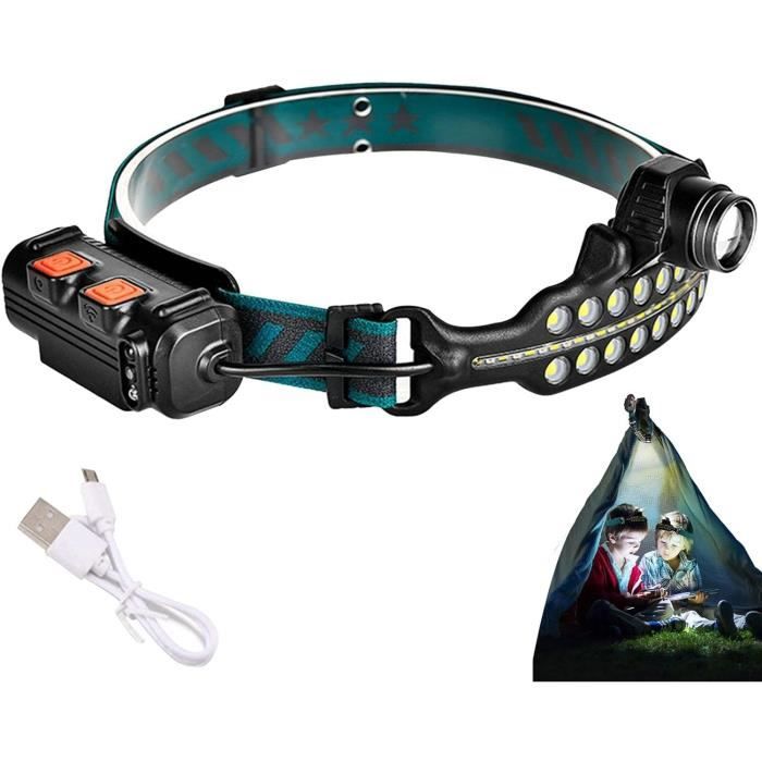 Lot De 6 Lampes Frontales LED - Lampe Torche COB Ultra Lumineuse (1000 Lumens) - Bandeau Réglable - Étanche IPX4 - Pour Course, Camping, Randonnée - 4