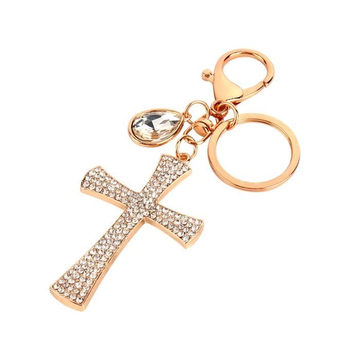 Porte-clés Nœud En Strass Mikovivi Pour Femme – Doré, 11 Cm, Alliage De Zinc Et Verre, élégant Pour Sac, Clés