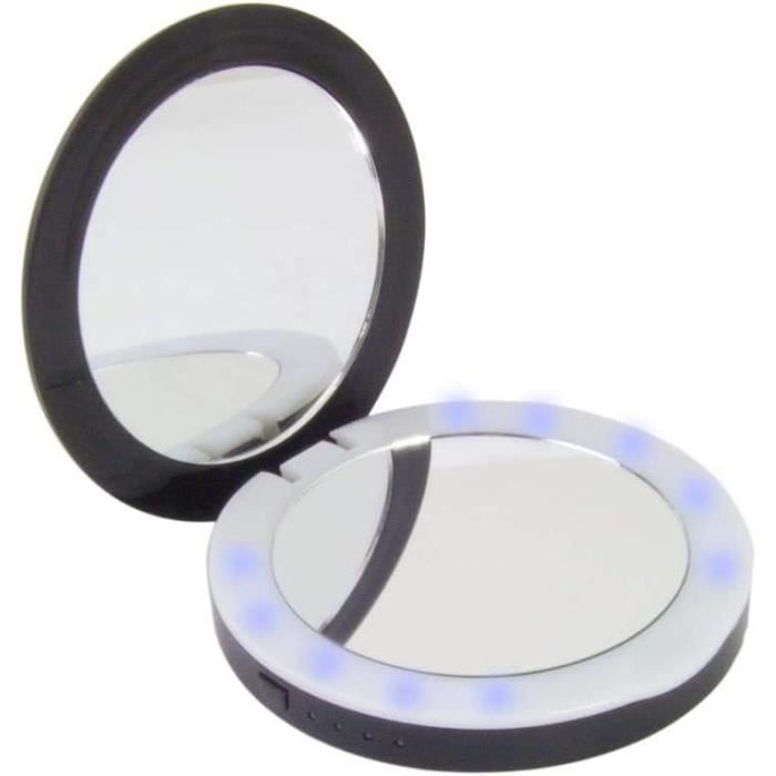 Batterie externe - ESPERANZA - Miroir - 3000 mAh - Miroir LED & lampe torche - Noir