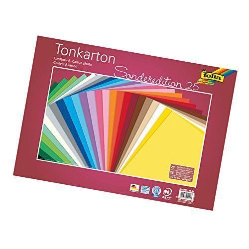Folia carton 612235/2599Ton 35x 50cm, 220g/m, 25Archet en 25couleurs assorties - 612235/25 99