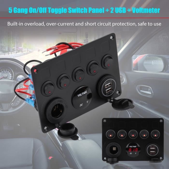 Interrupteur à Bascule 4 Gangs Interrupteur à Bascule 4 Gangs Panneau D'interrupteur à Bascule 4 Gangs Panneau D Interrupteur R Tro Clairage Led Protection Contre La Surchauffe 5 Broches Pour