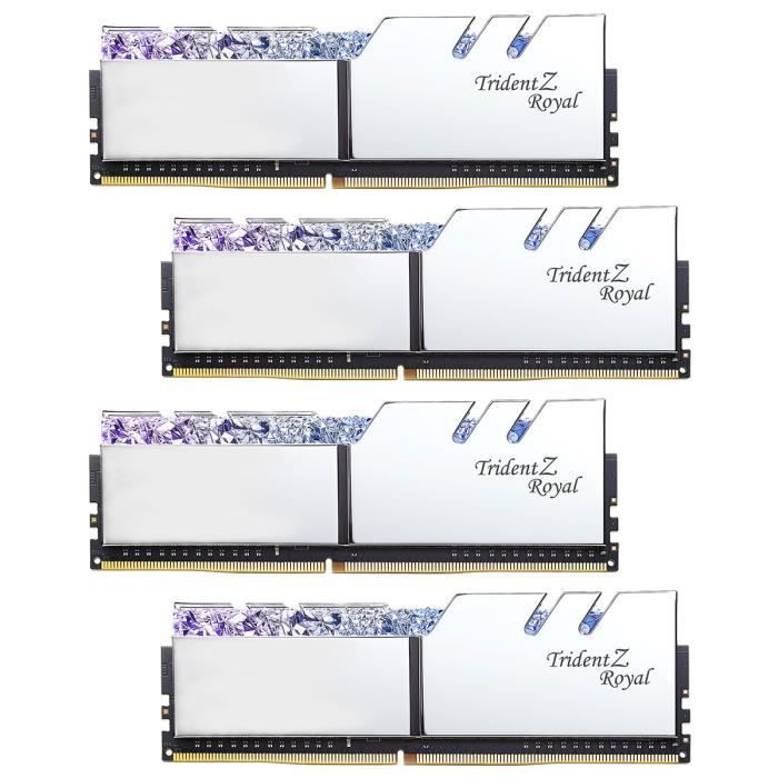 Memoire PC G.SKILL Mémoire PC Trident Z ROYAL - 32 Go - PC4-28800 / DDR4 3600 Mhz F4-3600C16Q-32GTRS DDR4 - Gris pas cher Memoire PC G.SKILL Mémoire PC Trident Z ROYAL - 32 Go - PC4-28800 / DDR4 3600 Mhz F4-3600C16Q-32GTRS DDR4 - Gris pas cher