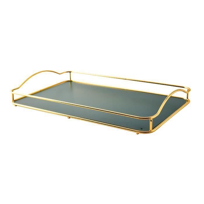 Plateau Cosmétique Miroir Polygonal Or Rose – Organisateur Maquillage Et Bijoux Élégant Pour Coiffeuse