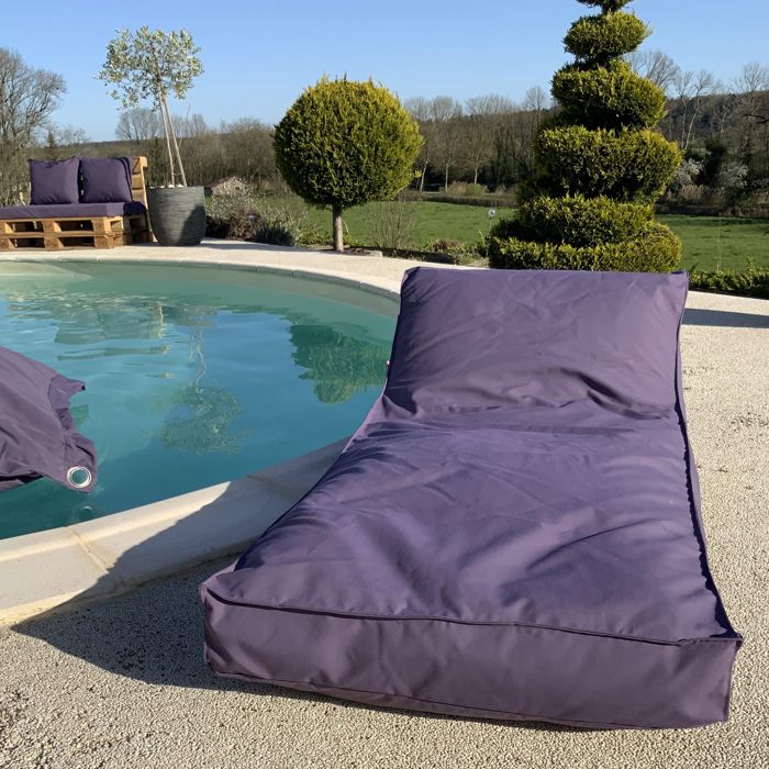 Matelas bain de soleil en microbille Violet aubergine 160x65 cm Matelas bain de soleil en microbille Violet aubergine 160x65 cm
