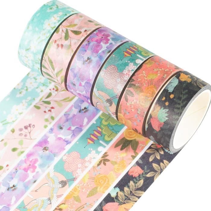 YUBX 12 Rouleaux Briller Washi Tape Set Ruban Adhésif Papier