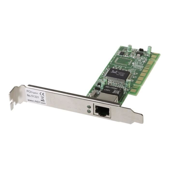 Lindy Adaptateur réseau PCI Gigabit Ethernet - Auto-négociation mode duplex intégral
