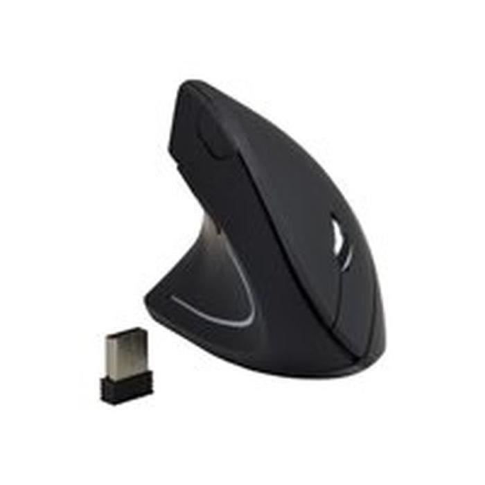 MCL Souris ergonomique pour gauchers Samar – 6 boutons – Sans fil – 2.4 GHz – Noir