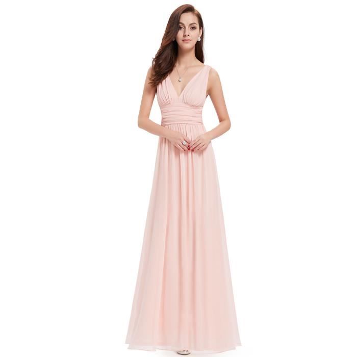 Robe De Soirée Ever-Pretty Femme - Mousseline High Low - Col V Sans