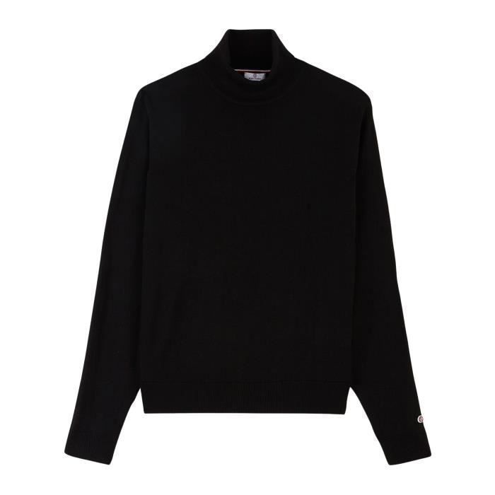 Pull col roule Serge Blanco Noir Cdiscount Pret a Porter