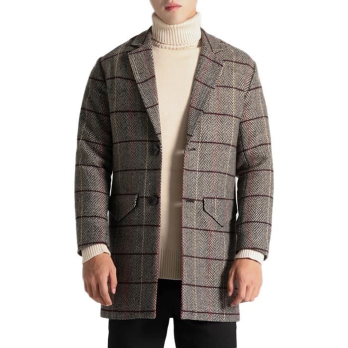 Manteau homme carreaux laine clearance