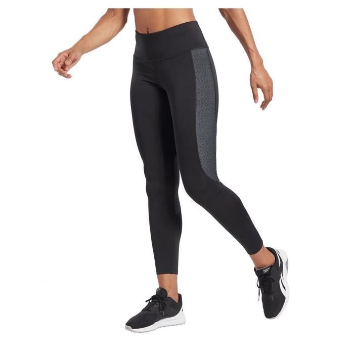 Reebok Polyester Safari Moderne Leggings Noir L Femme Black