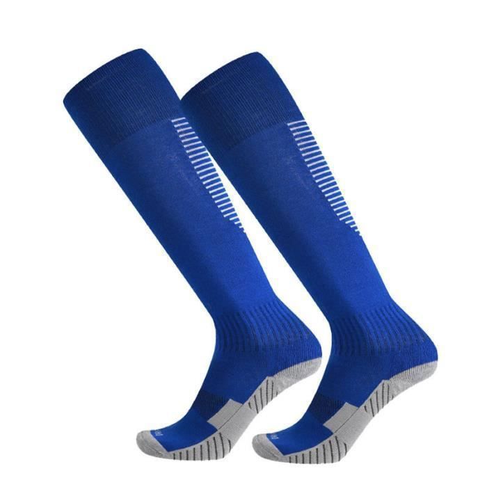 Chaussettes de Football Enfant 1 Paire Chaussettes de Sport Protection Respirantes Antidérapant - Bleu
